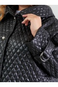 Стьобане пальто з капюшоном ДМ-1382-1 мініатюра 2