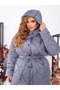 Зимова довга куртка - пальто ЕЛ-474-2 мініатюра 3