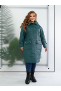 Стьобане пальто з капюшоном ДМ-1382-2 мініатюра 1