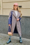 Комбіноване жіноче пальто ЮР-2413-1 мініатюра 1