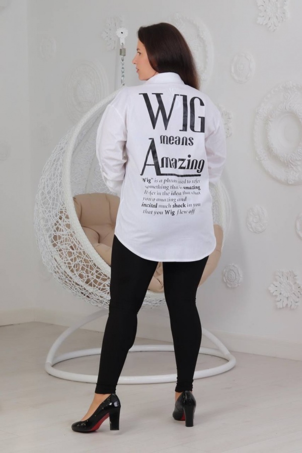 Жіноча сорочка з написами на спині МК-743 фото 8