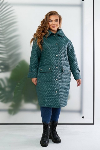 Стьобане пальто з капюшоном ДМ-1382-2